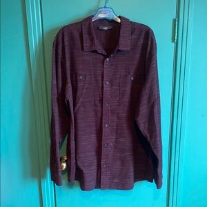Men's Burgundy Button-Up Shirt